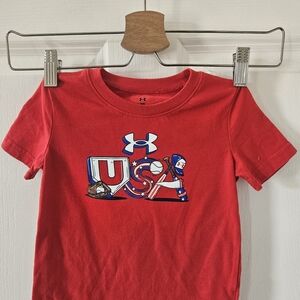 Under Armour Kids Red USA Sports Tee